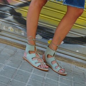 Zara Gladiator Sandals in Soft Suede